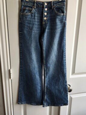 ZARA Flared Legs, Mid-Rise, Full-Length Jeans, Size 11-12